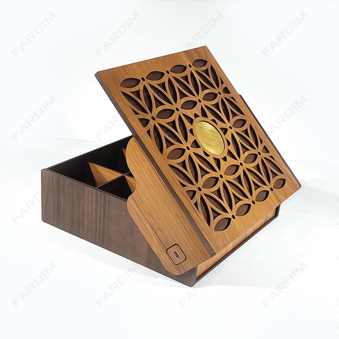 طرح برش لیزری جعبه پذیرایی و دمنوش